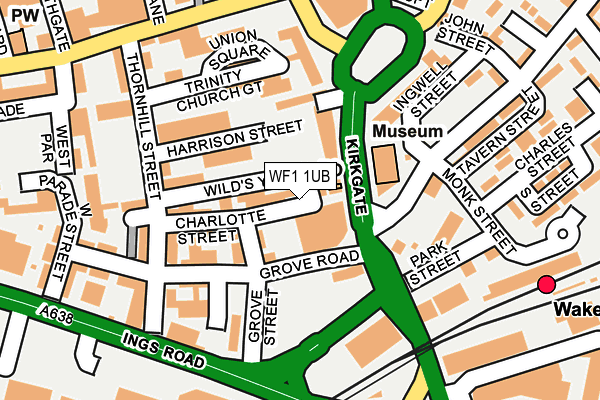 WF1 1UB map - OS OpenMap – Local (Ordnance Survey)