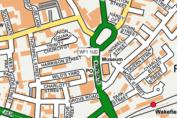 WF1 1UD map - OS OpenMap – Local (Ordnance Survey)