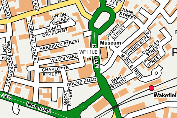 WF1 1UE map - OS OpenMap – Local (Ordnance Survey)