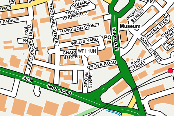 WF1 1UN map - OS OpenMap – Local (Ordnance Survey)