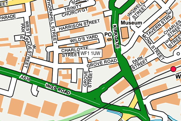 WF1 1UW map - OS OpenMap – Local (Ordnance Survey)