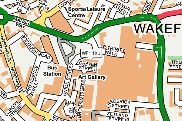 WF1 1XU map - OS OpenMap – Local (Ordnance Survey)