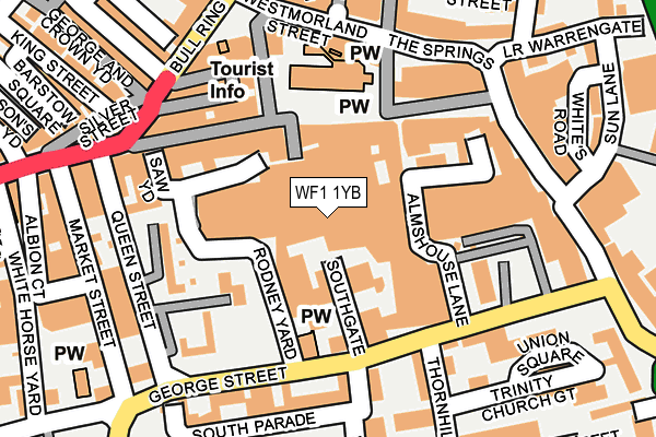 WF1 1YB map - OS OpenMap – Local (Ordnance Survey)
