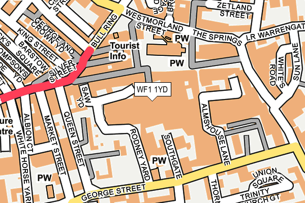 WF1 1YD map - OS OpenMap – Local (Ordnance Survey)