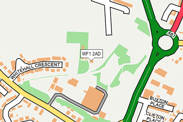 WF1 2AD map - OS OpenMap – Local (Ordnance Survey)