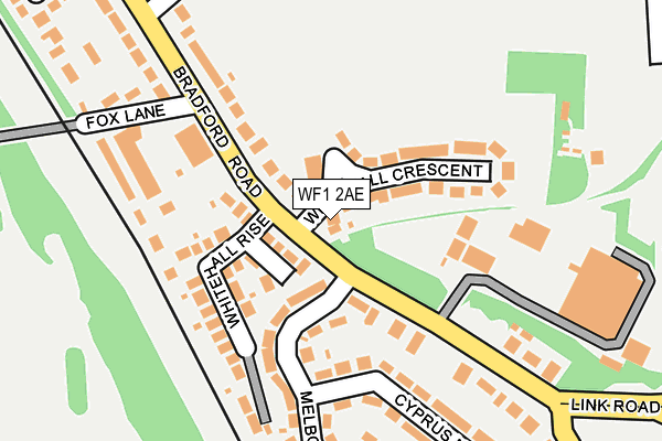 WF1 2AE map - OS OpenMap – Local (Ordnance Survey)