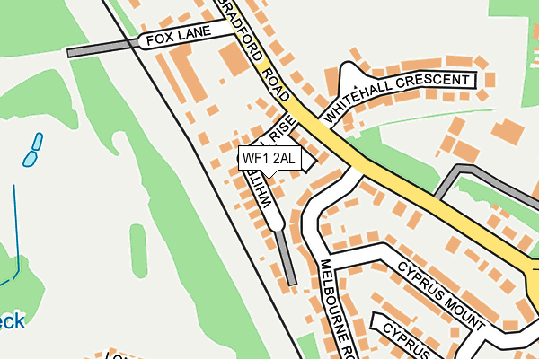 WF1 2AL map - OS OpenMap – Local (Ordnance Survey)