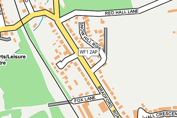 WF1 2AP map - OS OpenMap – Local (Ordnance Survey)