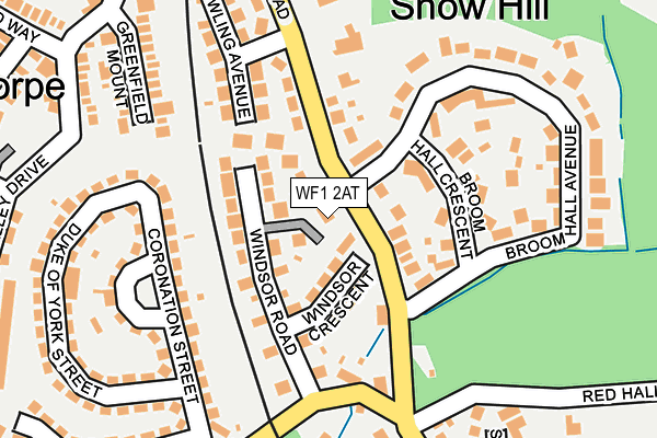 WF1 2AT map - OS OpenMap – Local (Ordnance Survey)