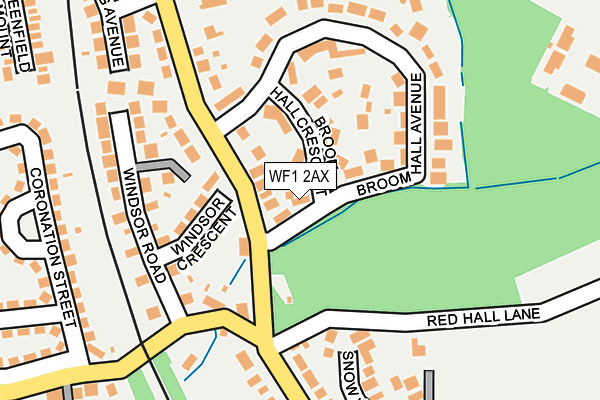 WF1 2AX map - OS OpenMap – Local (Ordnance Survey)