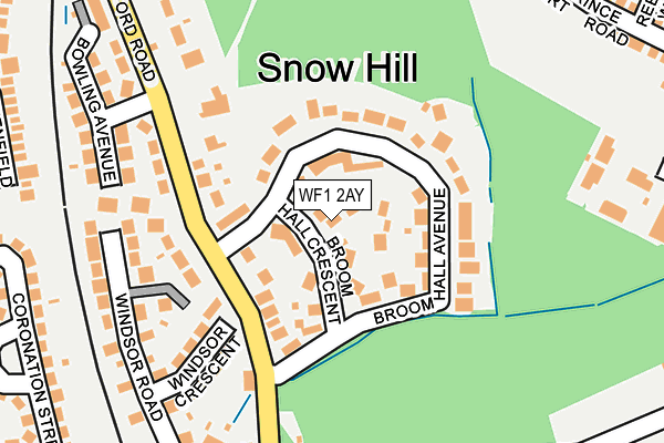 WF1 2AY map - OS OpenMap – Local (Ordnance Survey)