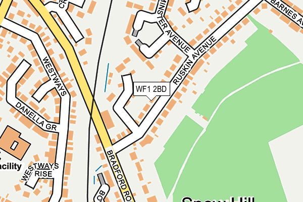 WF1 2BD map - OS OpenMap – Local (Ordnance Survey)