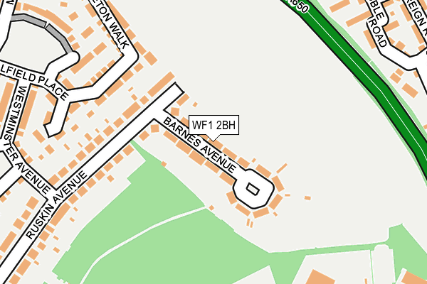 WF1 2BH map - OS OpenMap – Local (Ordnance Survey)