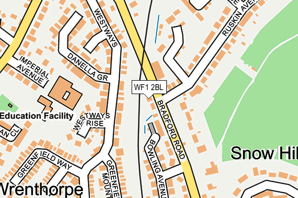 WF1 2BL map - OS OpenMap – Local (Ordnance Survey)