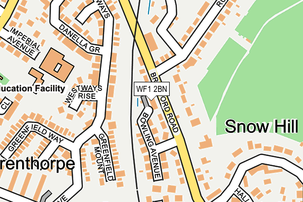 WF1 2BN map - OS OpenMap – Local (Ordnance Survey)