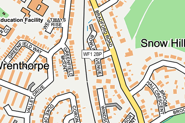 WF1 2BP map - OS OpenMap – Local (Ordnance Survey)