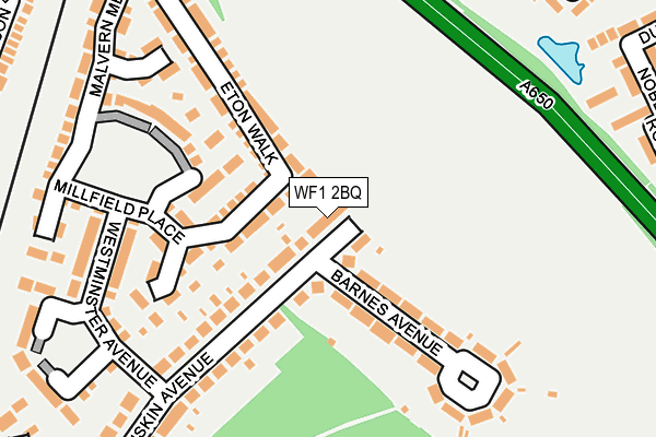 WF1 2BQ map - OS OpenMap – Local (Ordnance Survey)