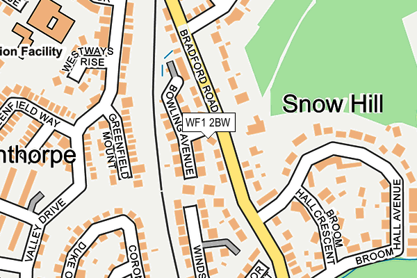 WF1 2BW map - OS OpenMap – Local (Ordnance Survey)