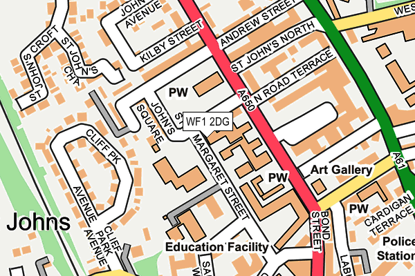 WF1 2DG map - OS OpenMap – Local (Ordnance Survey)