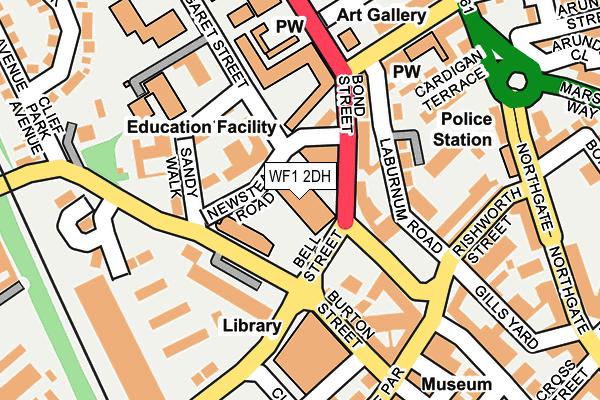 WF1 2DH map - OS OpenMap – Local (Ordnance Survey)