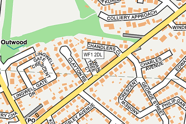 WF1 2DL map - OS OpenMap – Local (Ordnance Survey)