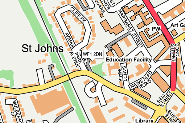 WF1 2DN map - OS OpenMap – Local (Ordnance Survey)