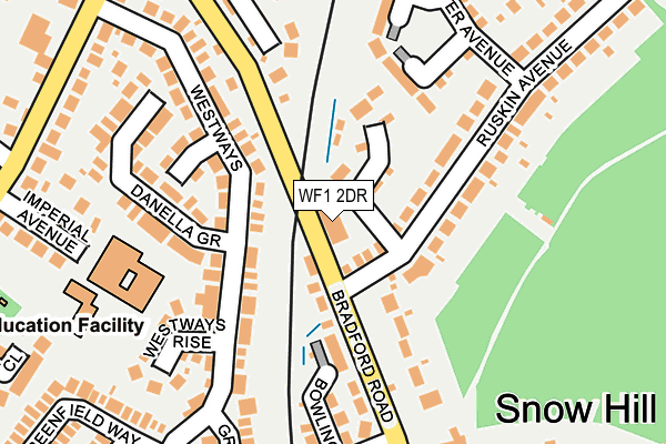 WF1 2DR map - OS OpenMap – Local (Ordnance Survey)