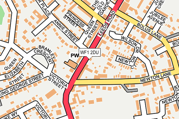 WF1 2DU map - OS OpenMap – Local (Ordnance Survey)