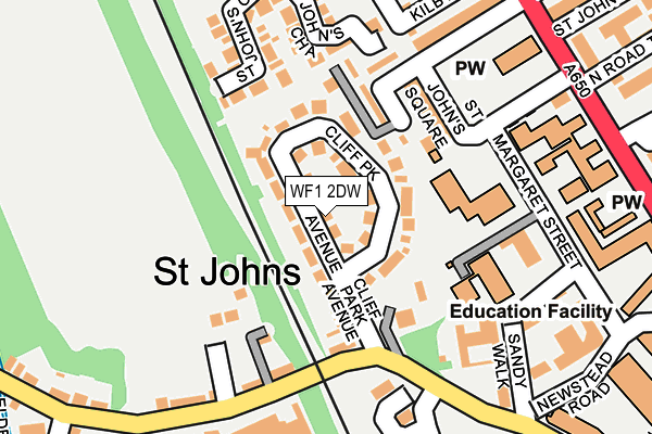 WF1 2DW map - OS OpenMap – Local (Ordnance Survey)