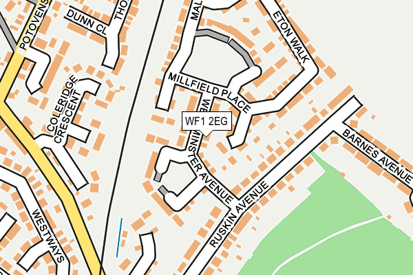 WF1 2EG map - OS OpenMap – Local (Ordnance Survey)