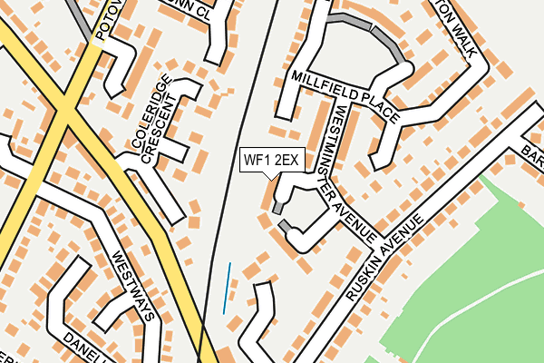 WF1 2EX map - OS OpenMap – Local (Ordnance Survey)