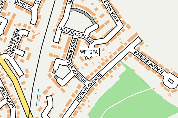 WF1 2FA map - OS OpenMap – Local (Ordnance Survey)