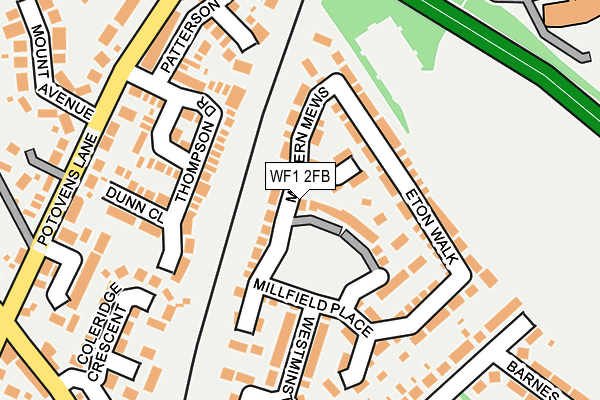 WF1 2FB map - OS OpenMap – Local (Ordnance Survey)