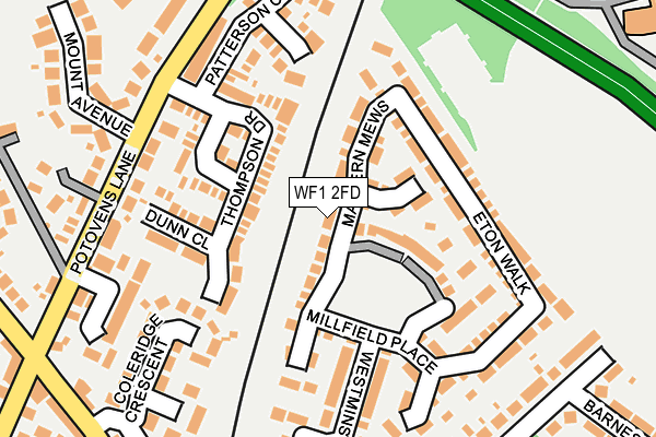 WF1 2FD map - OS OpenMap – Local (Ordnance Survey)