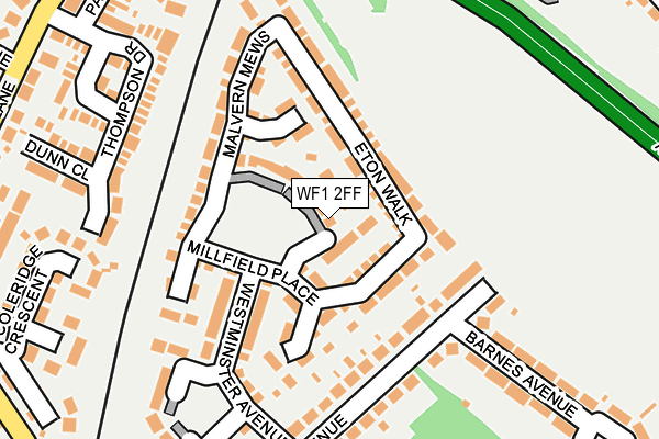 WF1 2FF map - OS OpenMap – Local (Ordnance Survey)