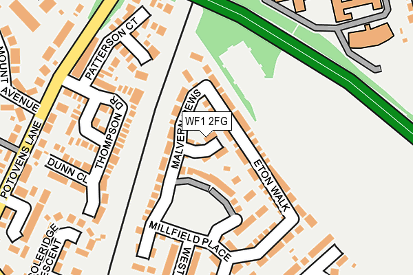 WF1 2FG map - OS OpenMap – Local (Ordnance Survey)