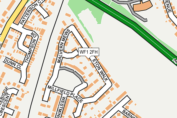 WF1 2FH map - OS OpenMap – Local (Ordnance Survey)