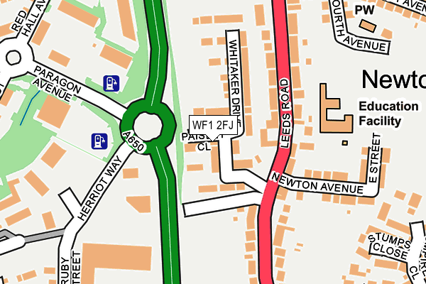 WF1 2FJ map - OS OpenMap – Local (Ordnance Survey)