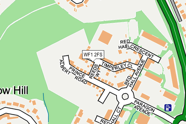 WF1 2FS map - OS OpenMap – Local (Ordnance Survey)