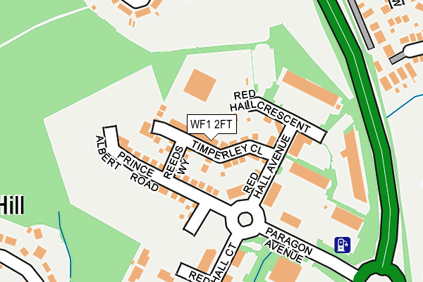 WF1 2FT map - OS OpenMap – Local (Ordnance Survey)