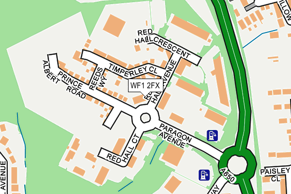 WF1 2FX map - OS OpenMap – Local (Ordnance Survey)