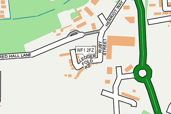 WF1 2FZ map - OS OpenMap – Local (Ordnance Survey)