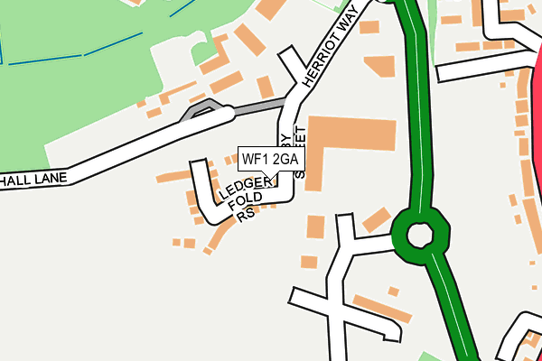WF1 2GA map - OS OpenMap – Local (Ordnance Survey)