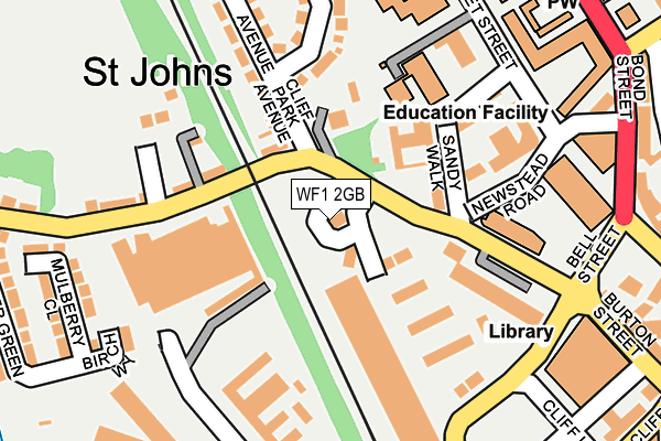 WF1 2GB map - OS OpenMap – Local (Ordnance Survey)