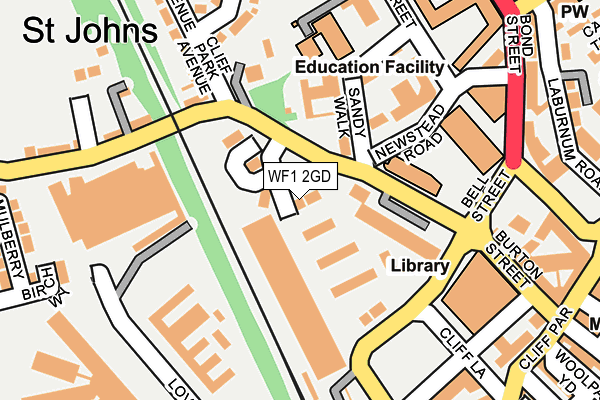 WF1 2GD map - OS OpenMap – Local (Ordnance Survey)