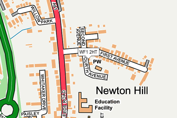 WF1 2HT map - OS OpenMap – Local (Ordnance Survey)