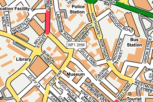 WF1 2HW map - OS OpenMap – Local (Ordnance Survey)