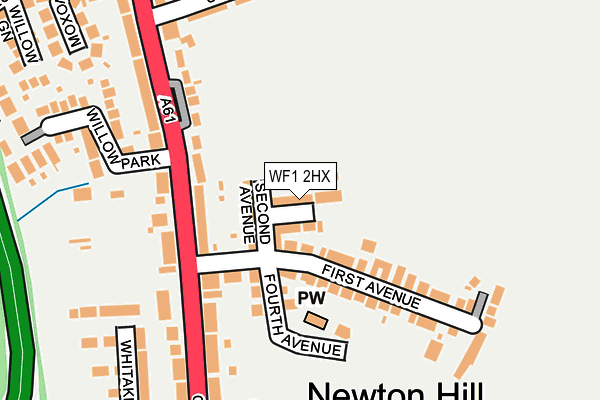 WF1 2HX map - OS OpenMap – Local (Ordnance Survey)