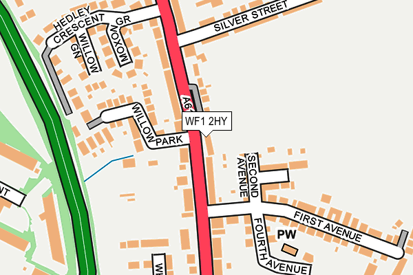 WF1 2HY map - OS OpenMap – Local (Ordnance Survey)
