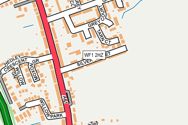 WF1 2HZ map - OS OpenMap – Local (Ordnance Survey)